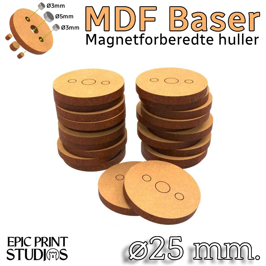 25 mm Runde HDF Baser