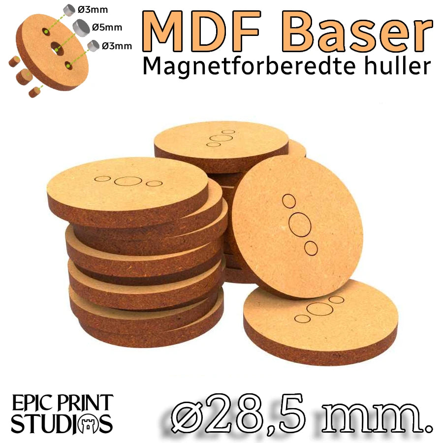 28,5 mm Runde HDF Baser