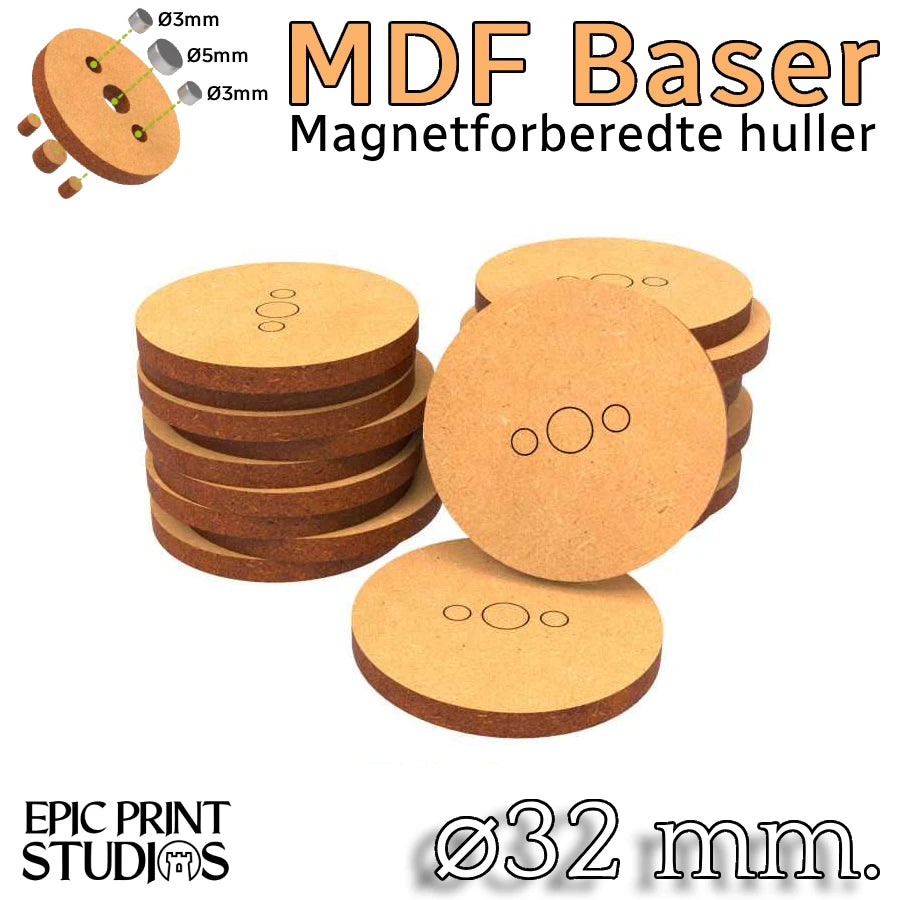 32 mm Runde HDF Baser