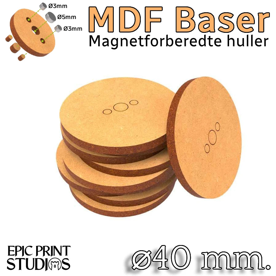40 mm Runde HDF Baser