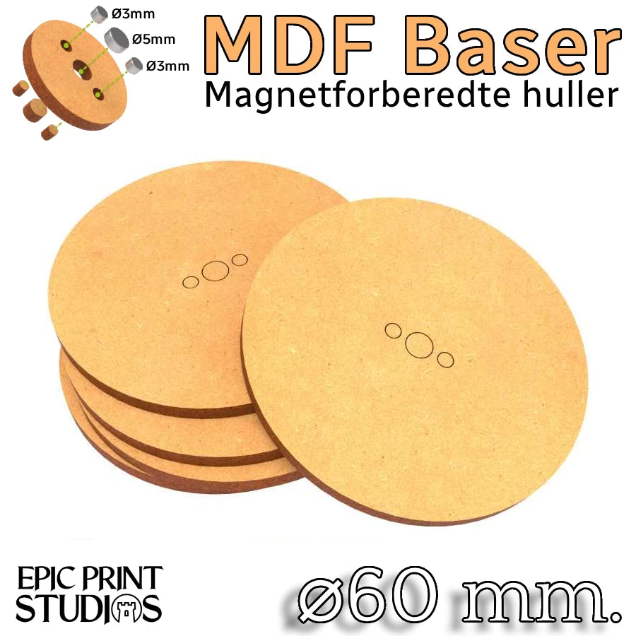 60 mm Runde HDF Baser